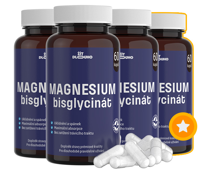 3× Magnesium bisglycinát (+1 zdarma)