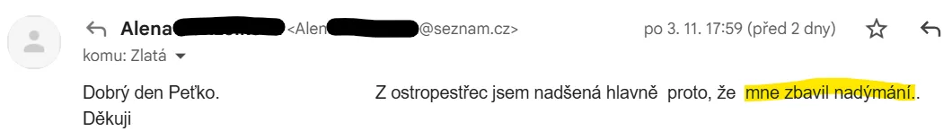 E-mail od Aleny: Z ostropestřce jsem nadšená hlavně proto, že mě zbavil nadýmání.